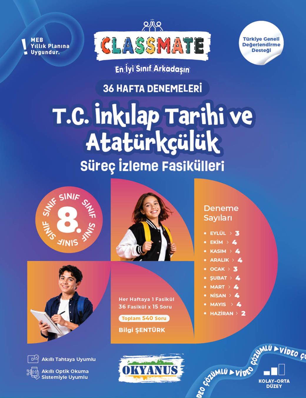 8. Sınıf Classmate 36 Hafta Denemeleri T. C. İnkılap Tarihi Ve Atatürkçülük Süreç İz. Fasikülleri