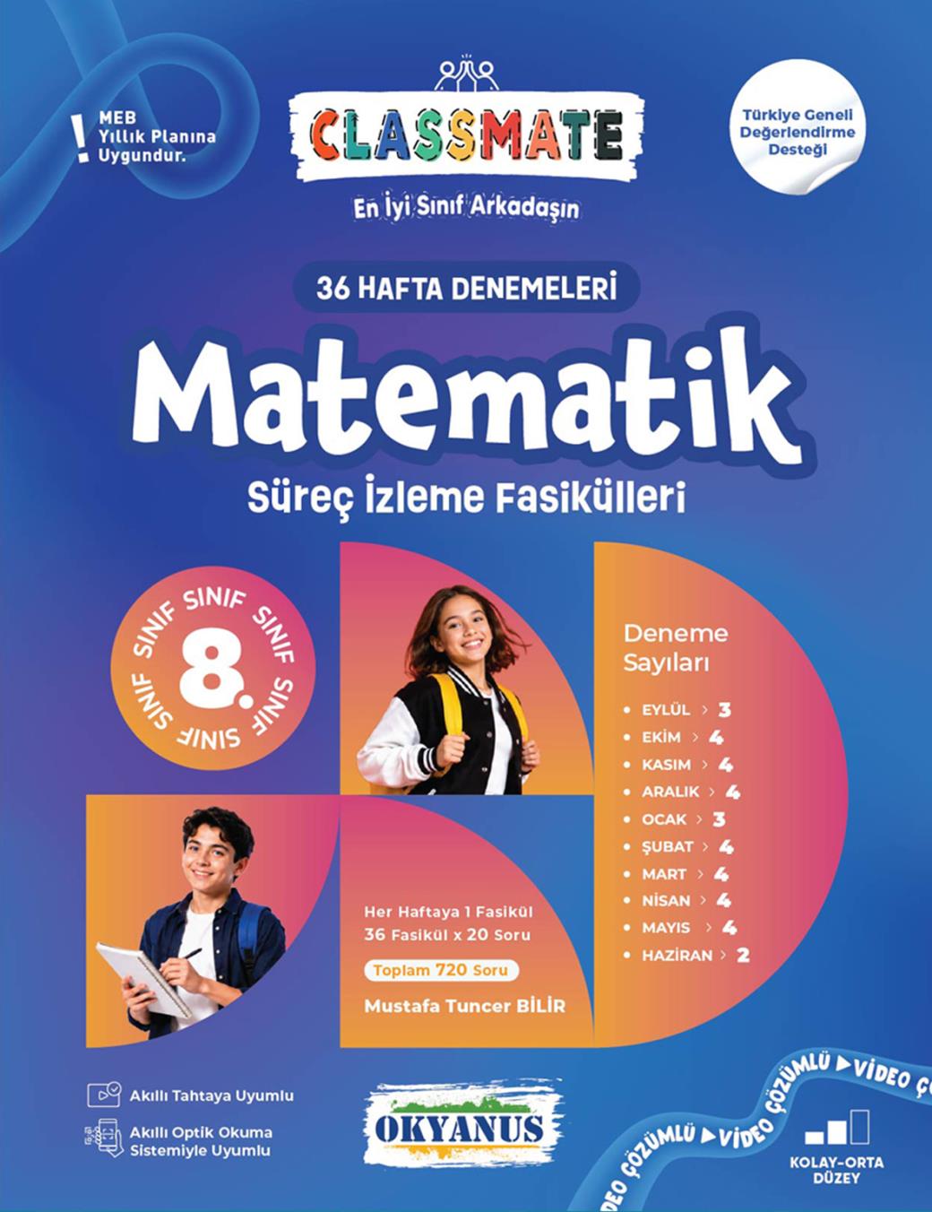 8. Sınıf Classmate 36 Hafta Denemeleri Matematik Süreç İz. Fasikülleri